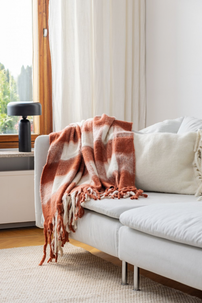 Plaid ' Phoebe ' 130 x 170 cm - Rose