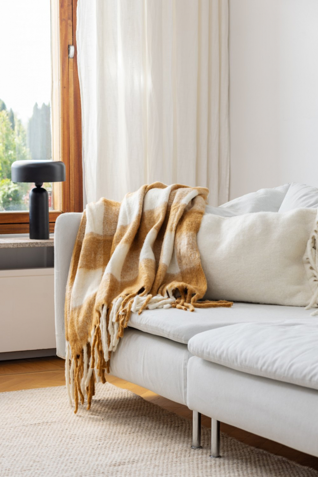 Plaid ' Phoebe ' 130 x 170 cm - Jaune