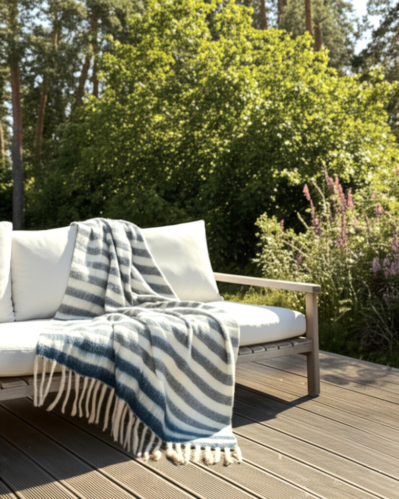 Plaid ' Monica ' 130 x 170 cm - Bleu