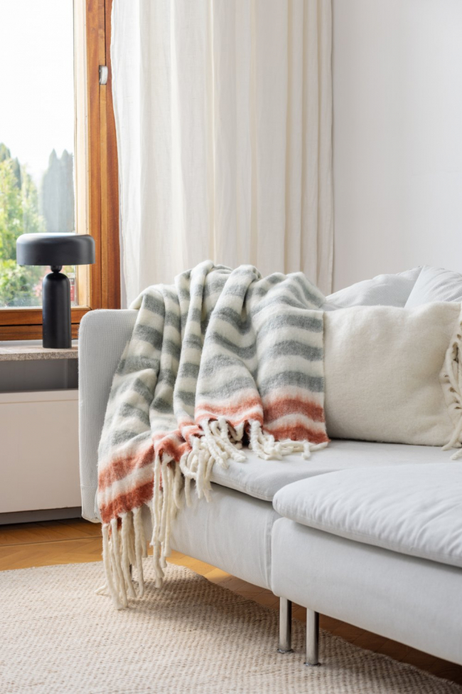 Plaid ' Monica ' 130 x 170 cm - Rose