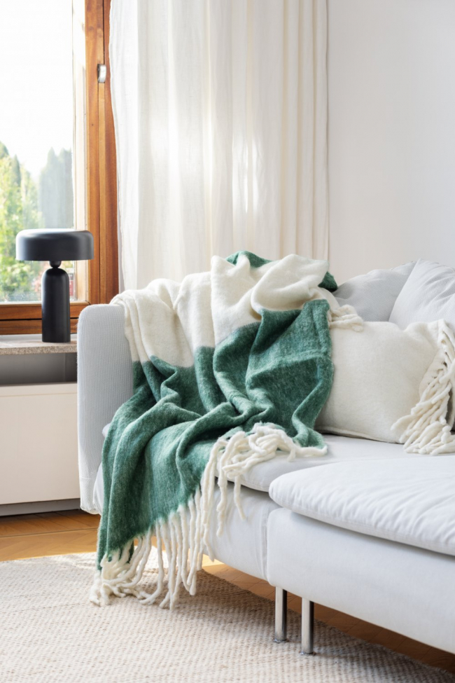 Plaid ' Carrie ' 130 x 170 cm - Vert