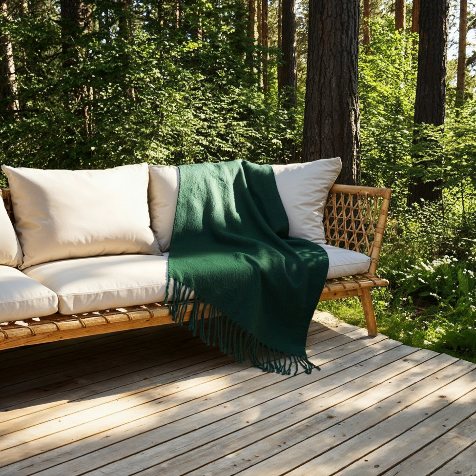 Plaid ' Samantha ' 130 x 170 cm - Vert