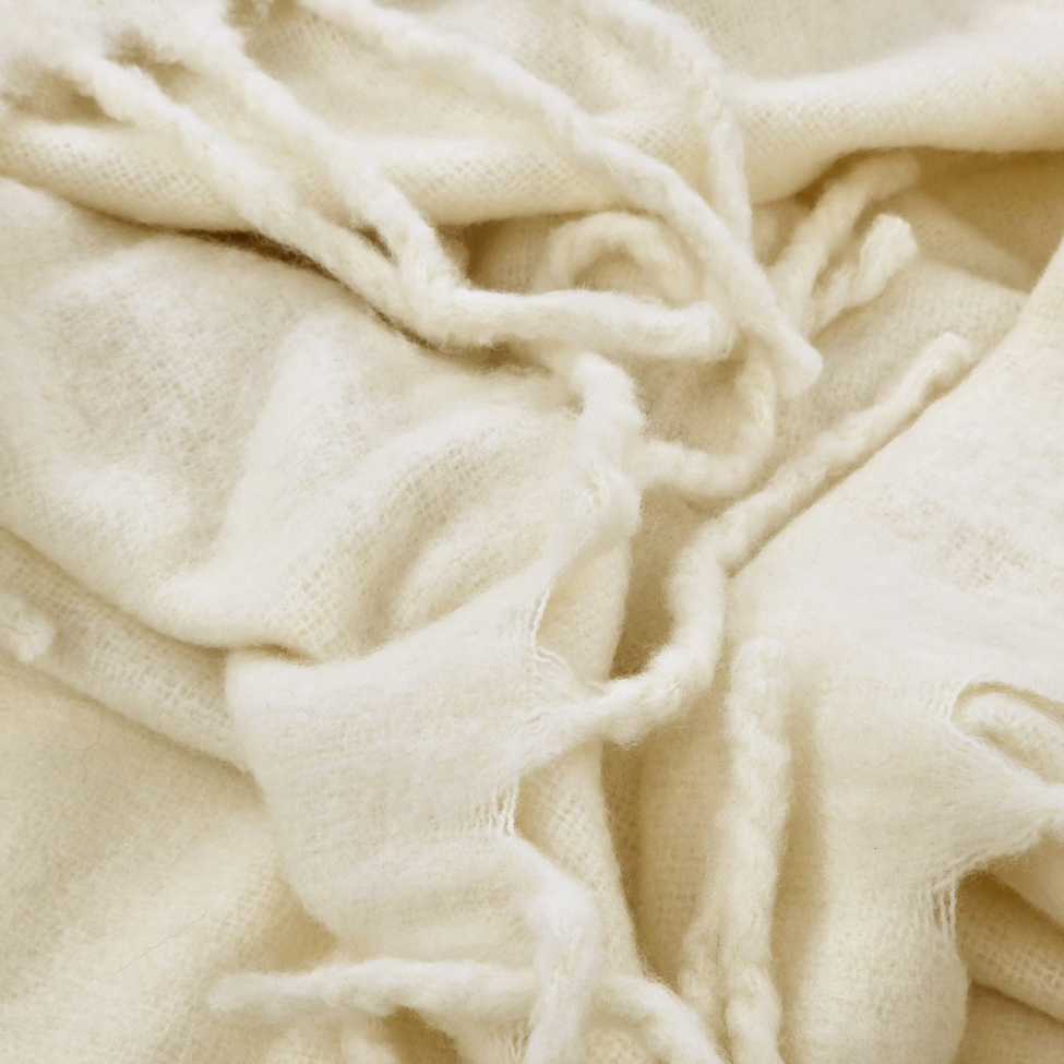 Plaid ' Samantha ' 130 x 170 cm - Blanc