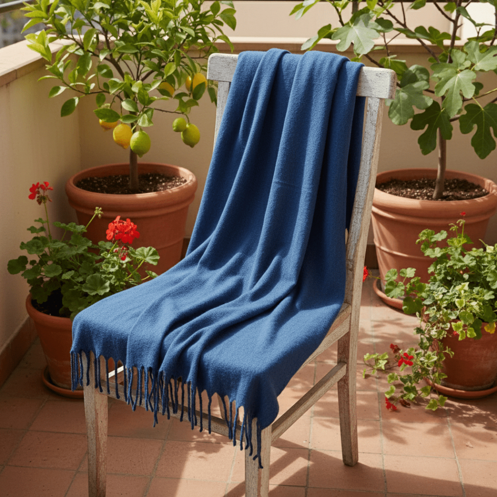 Plaid ' Samantha ' 130 x 170 cm - Bleu