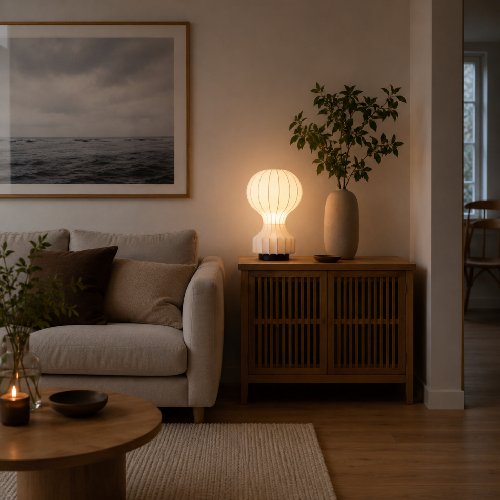 Lampe 'Senigallia' M - Blanc/Noir