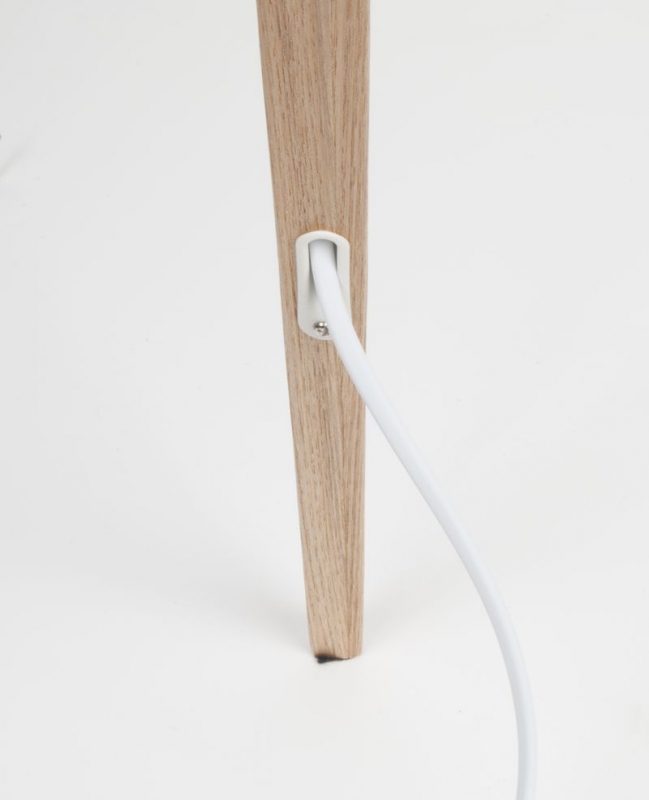 Lampe sur pied 'Tripod' - Bois et blanc