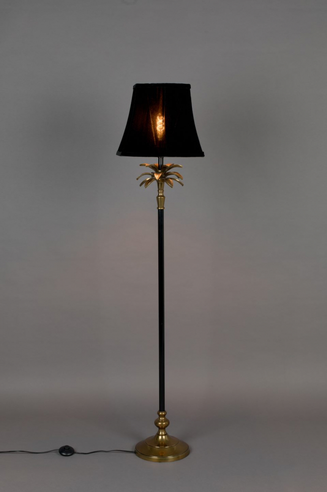Lampe sur pied 'Cresta' - Noir/Laiton