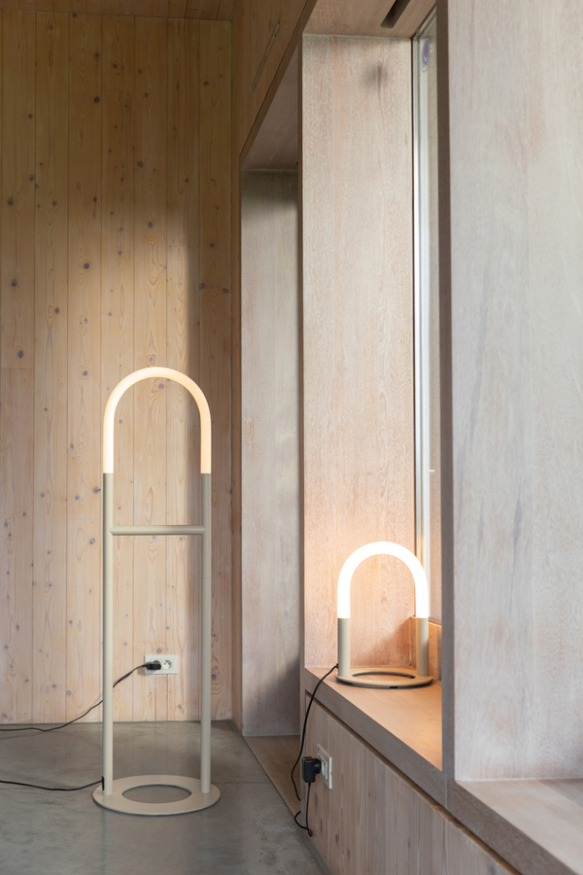 Lampe sur pied 'Arch' - Beige