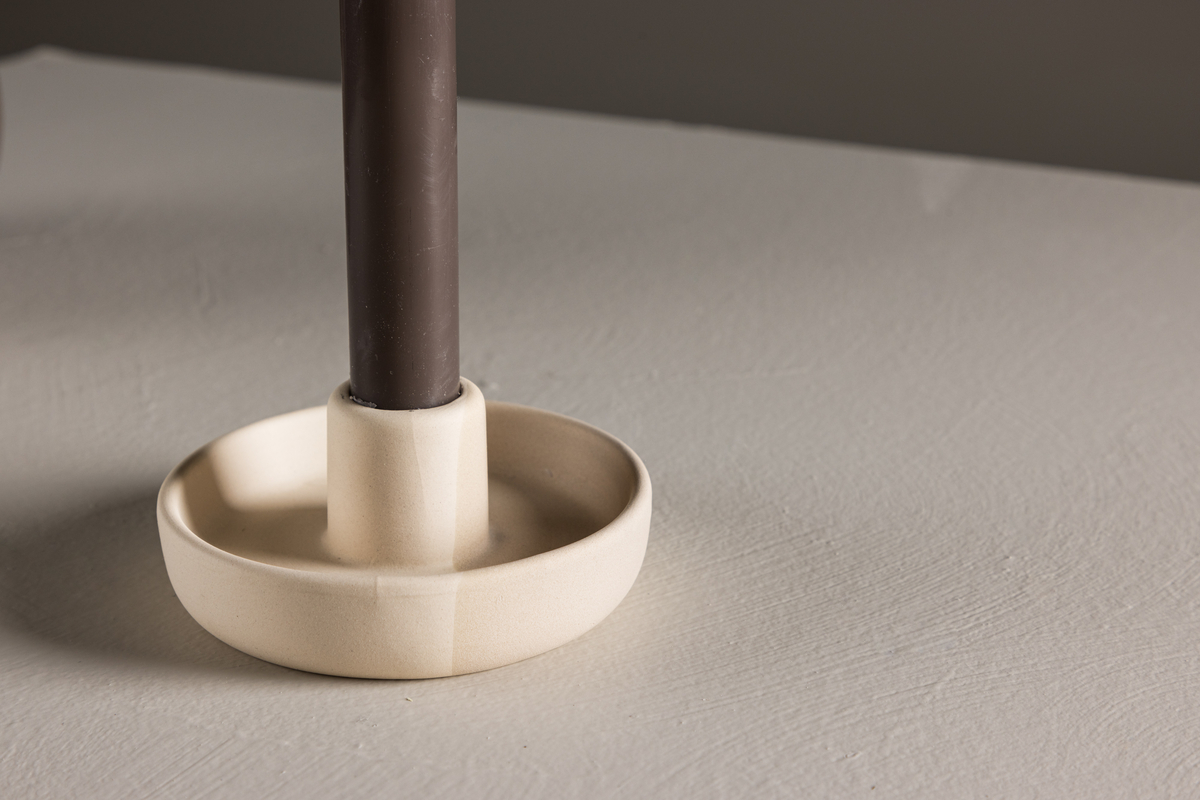 Bougeoir 'Arno' - Beige