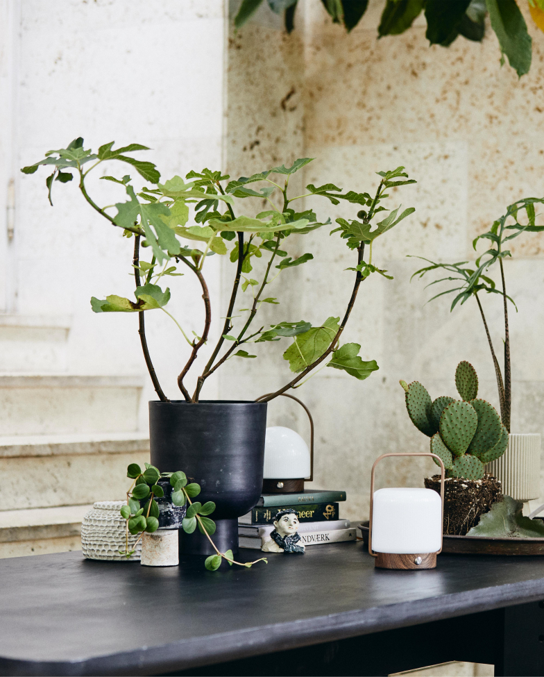 Lampe portable 'Troy' - Blanc/Marron