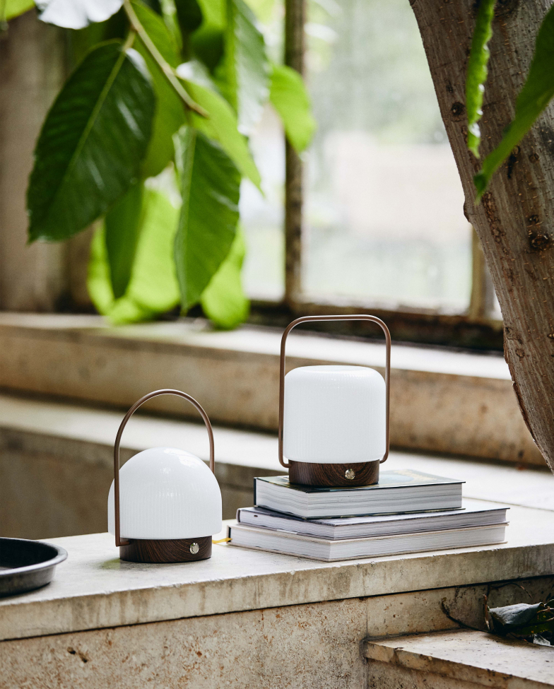 Lampe portable 'Troy' - Blanc/Marron
