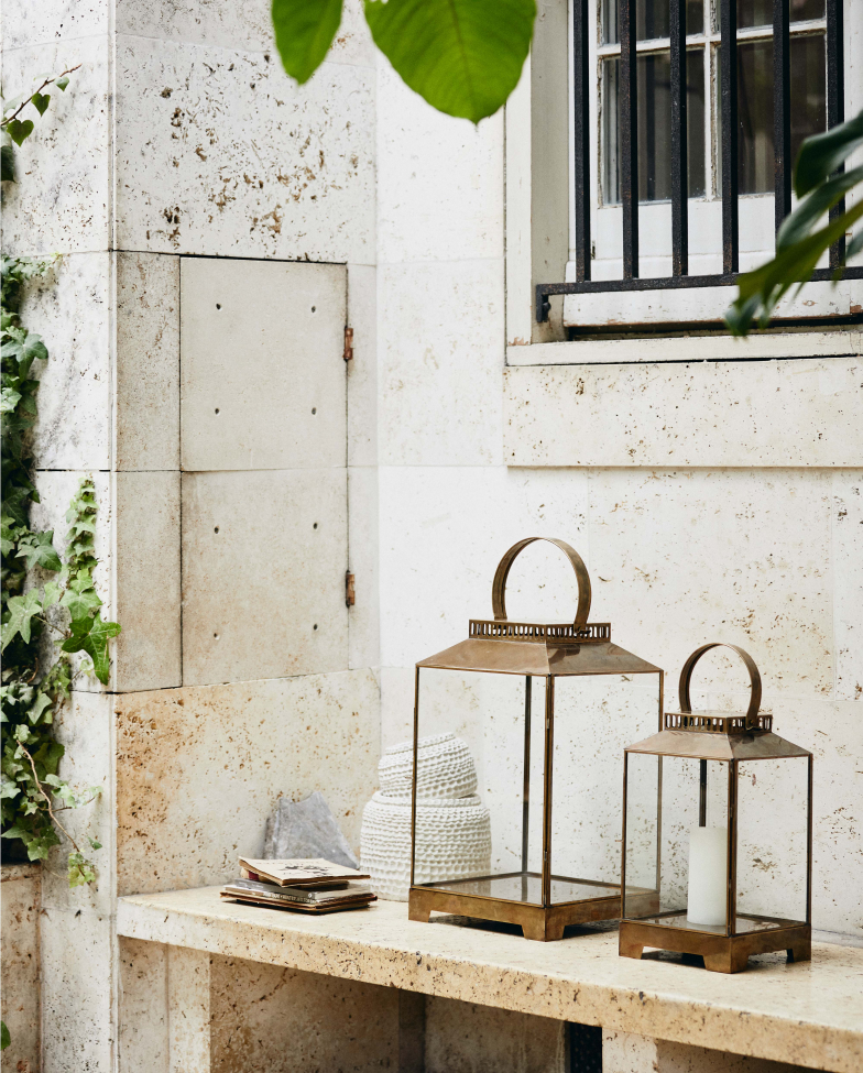 Lanterne 'Bitra' L - Laiton/Vitre