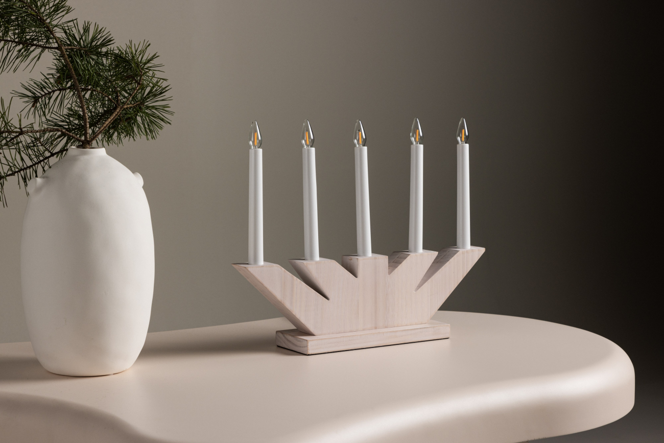 Bougeoir de l'Avent 'Katrineholm' - Blanc