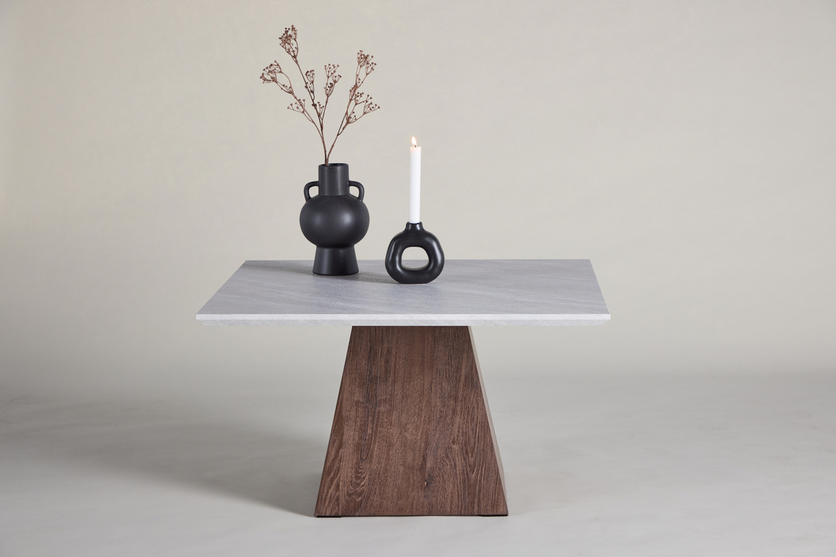 Table basse 'Ljusnäs' 80x80cm - Gris clair