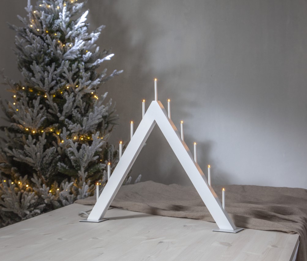 Bougeoir de l'Avent 'Buzz' 50cm - Blanc