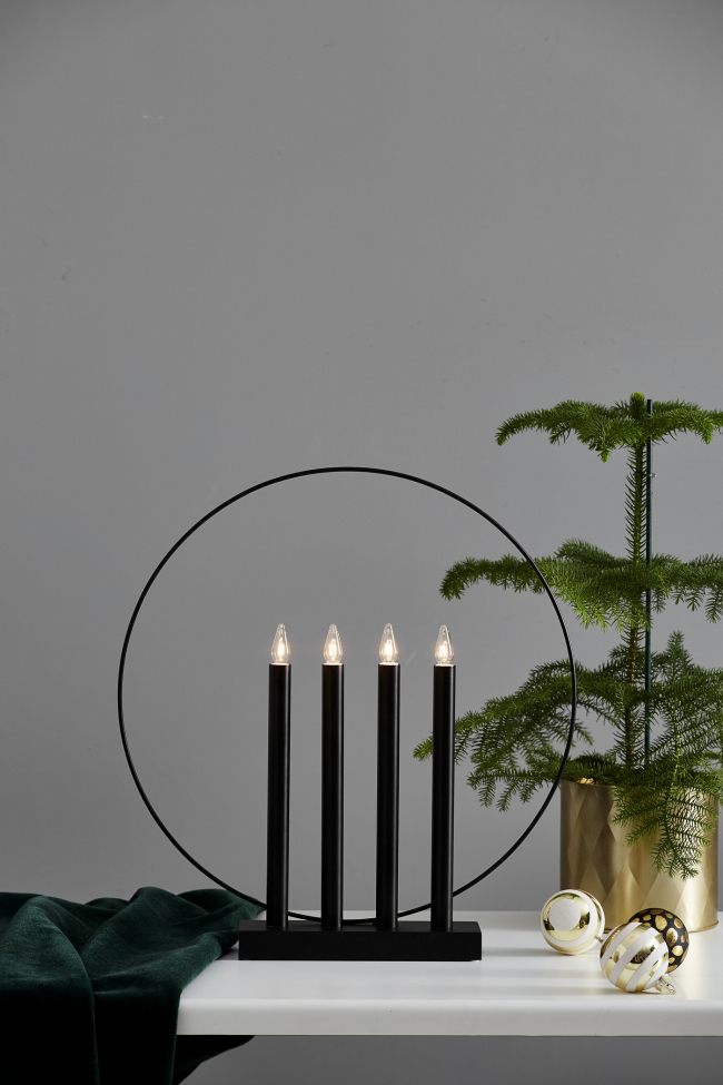 Bougeoir de l'Avent 'Glory' - Noir