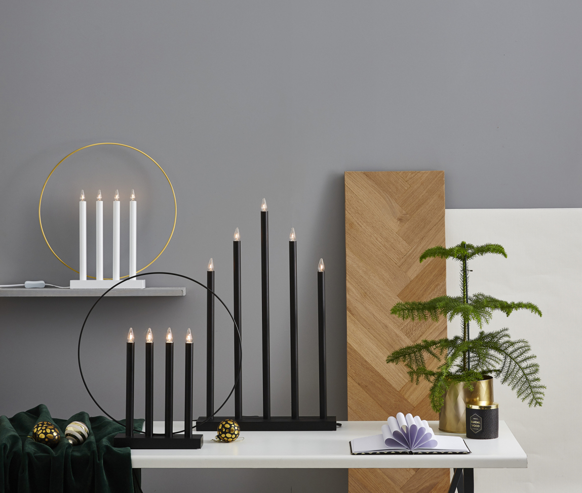 Bougie de l'Avent 'Holy' 5 Lampes - Noir