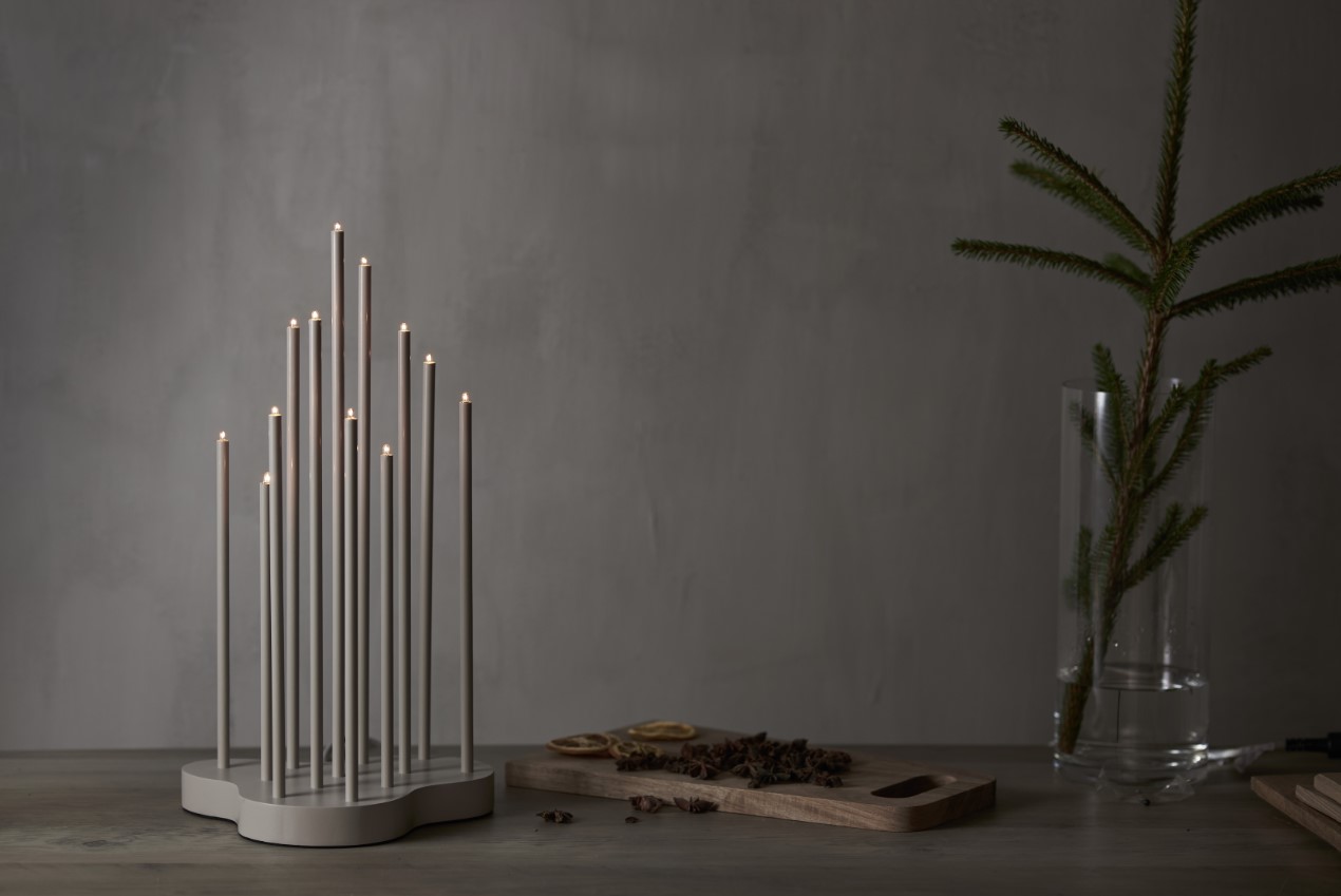 Bougie de l'Avent 'Buzz' 43cm - Gris