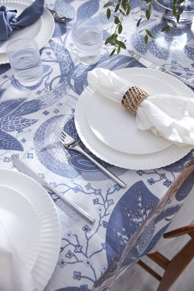 Nappe 'A&E' 140x350 - Bleu