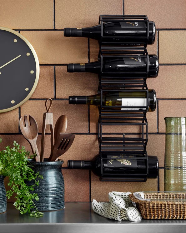 Support à vin 'Wine' - Fer/Noir