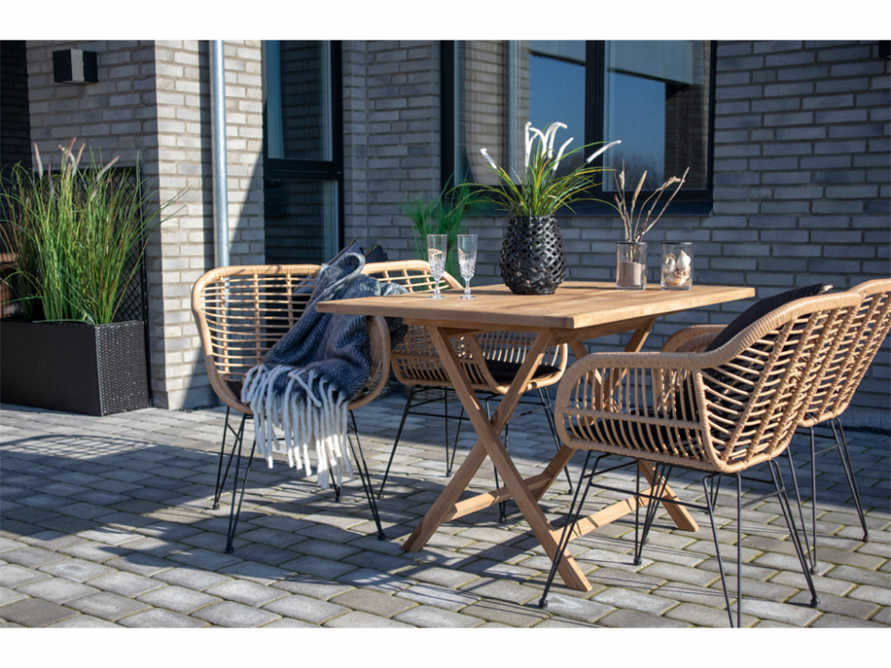 Table de jardin 'Oviedo' 120x80cm - Chêne