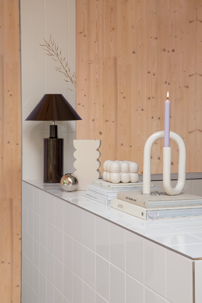 Porte-bougie 'Tubo' - Beige L