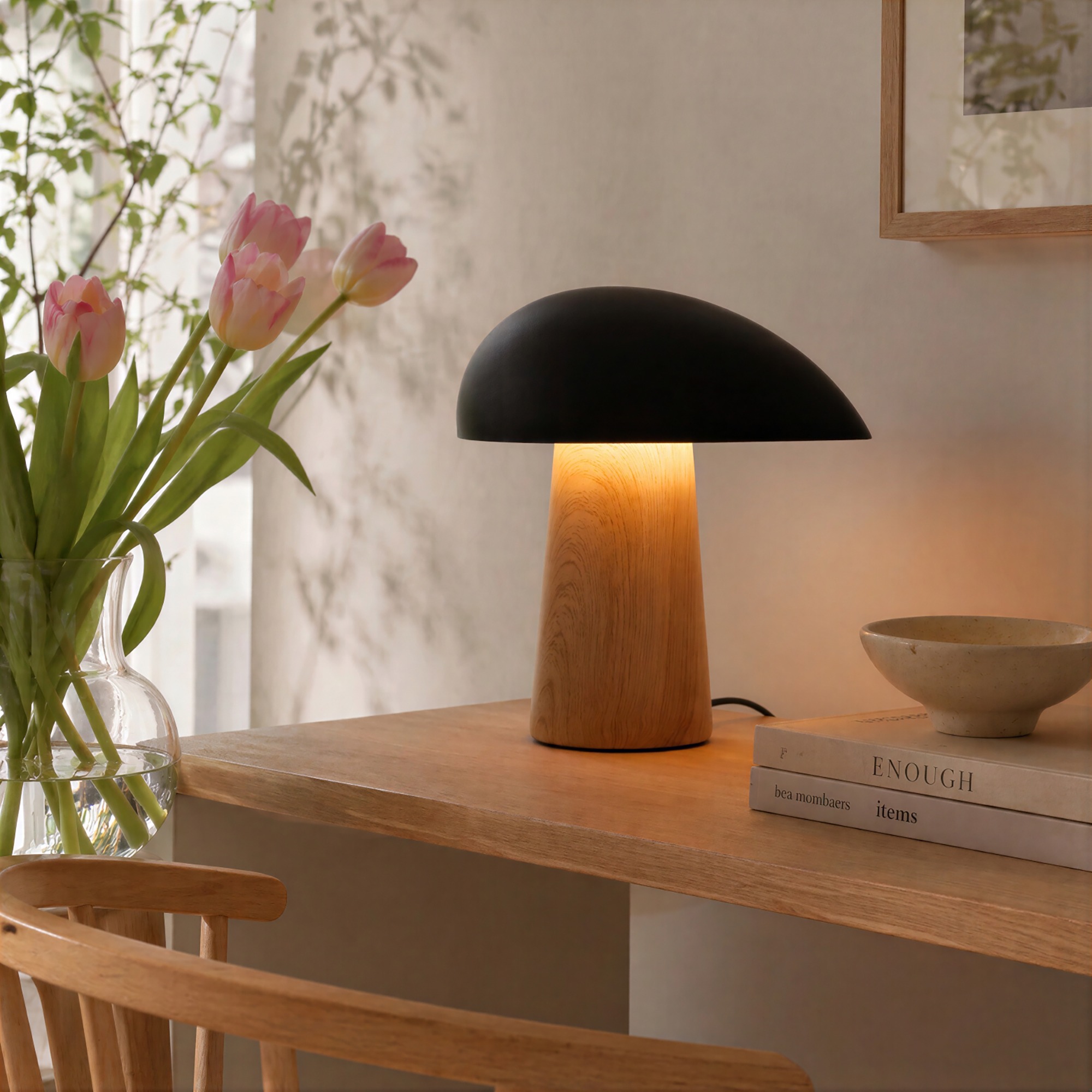 Lampe 'Karlskrona' - Naturel/Noir