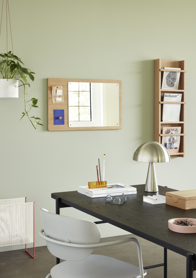 Miroir mural avec aimants 'Split' 80x50cm - Chêne