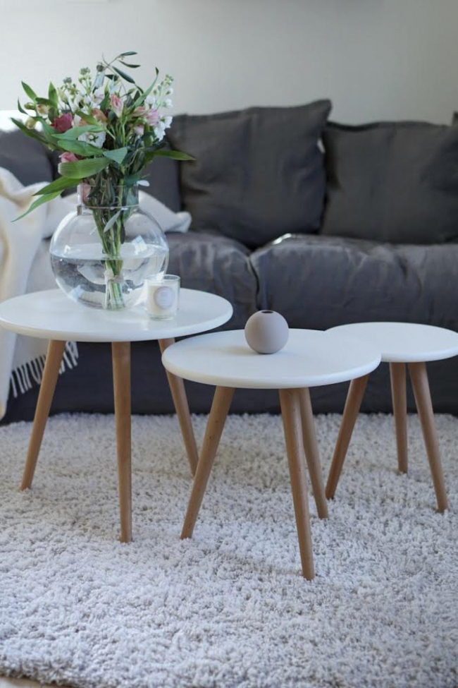 Table basse 'Dalby' 3 pièces - Blanc