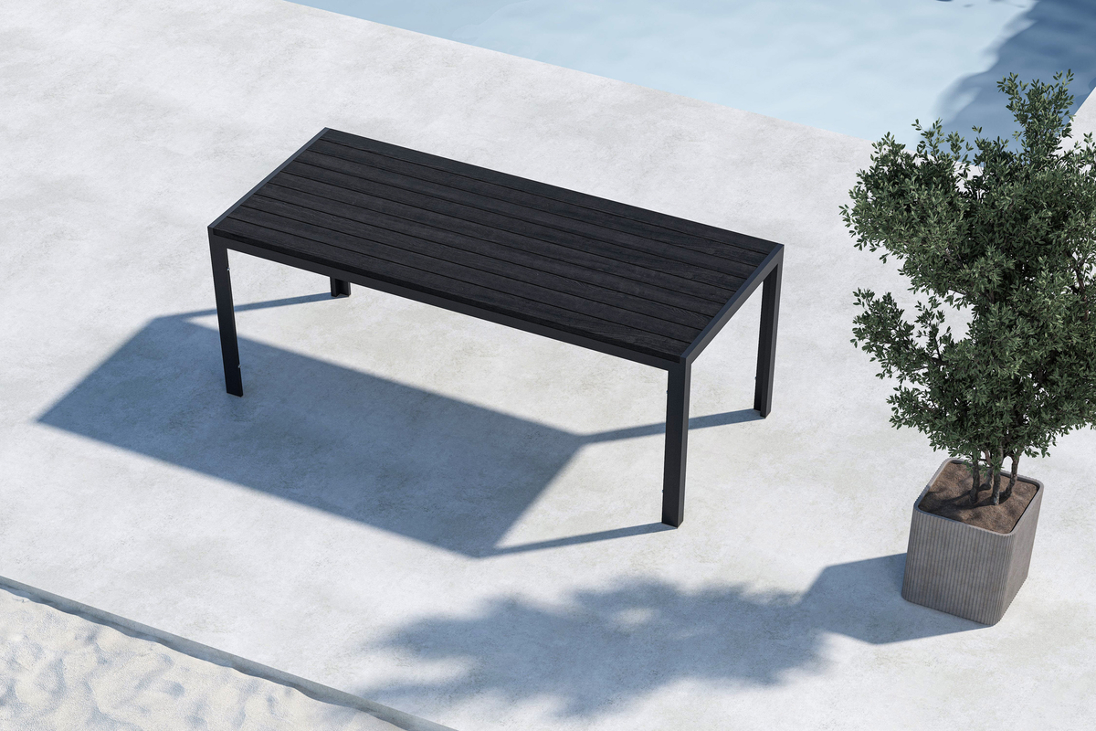Table à manger 'Mirko' 205x74cm - Noir