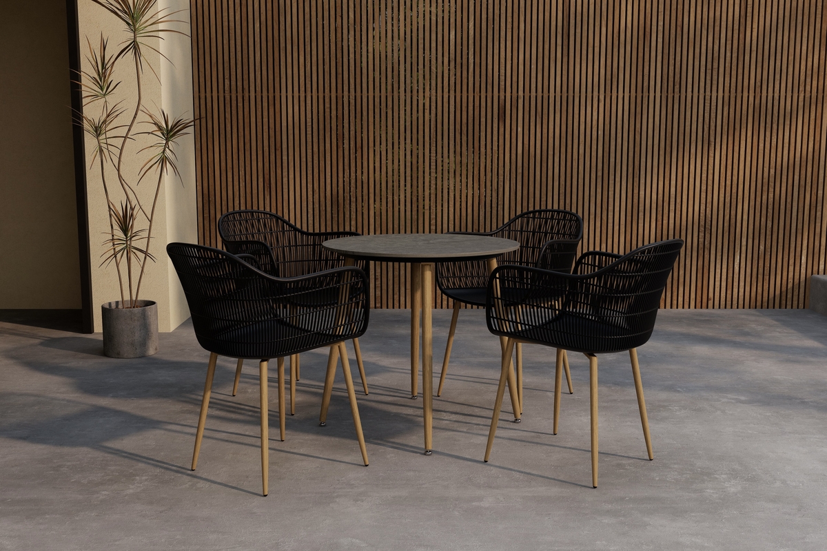 Ensemble de salle à manger ' Anafi ' – gris/noir