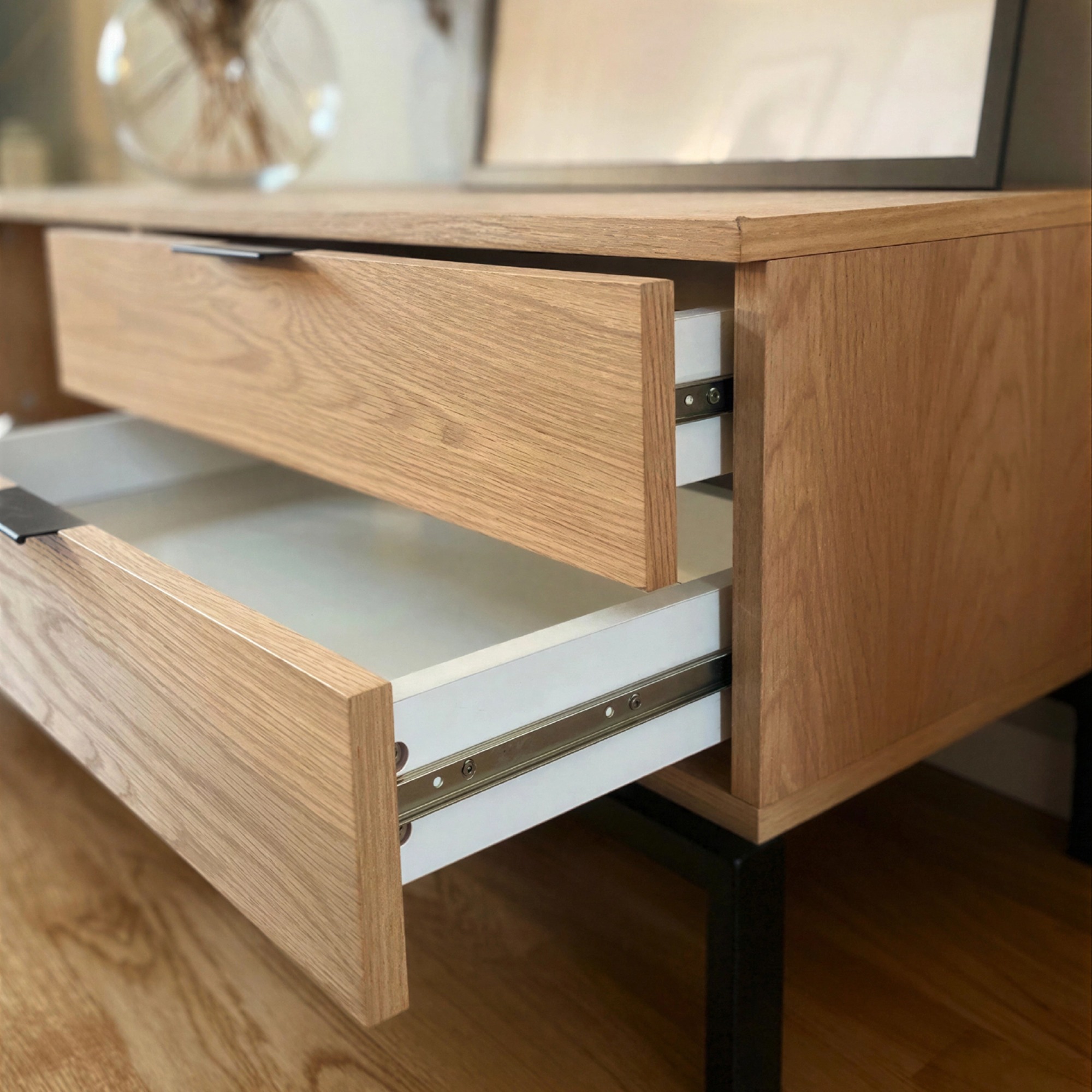 Meuble TV 'Grant' - Chêne/Fer