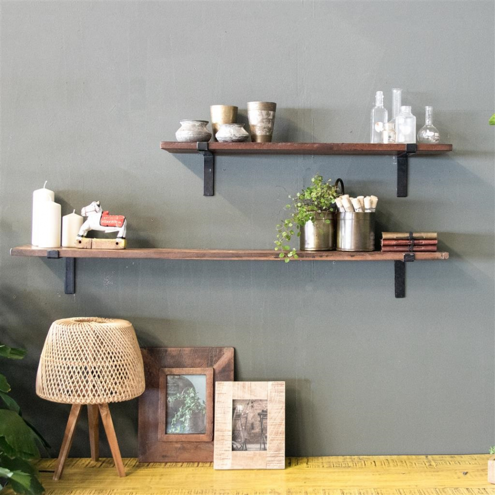 Étagère murale 'Factory' 80cm - Naturel