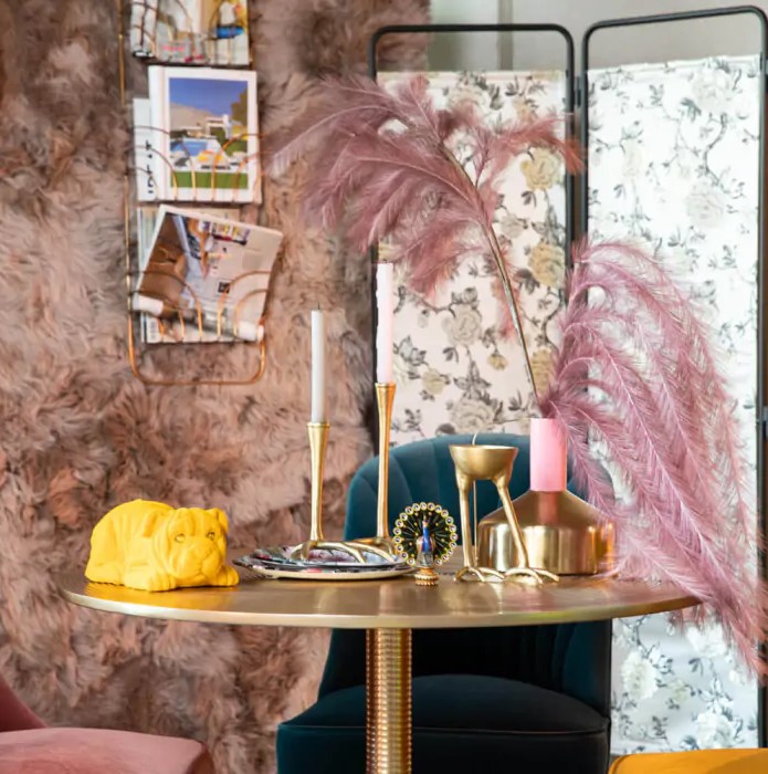 Table à manger 'Hypnotising' Ronde 92cm - Or