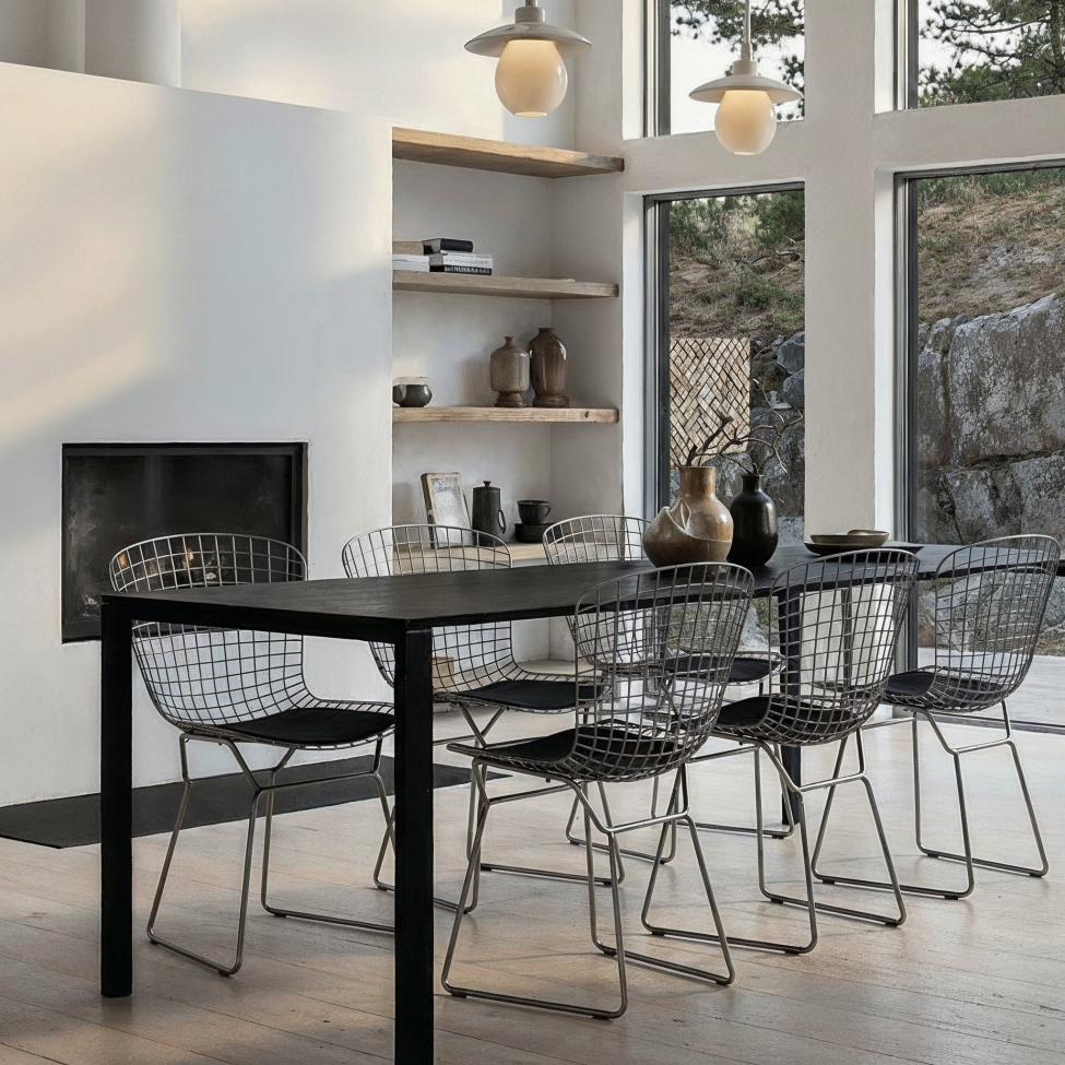 Chaise 'Bertoia' - Argent/Gris