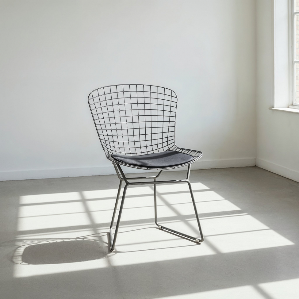 Chaise 'Bertoia' - Argent/Gris