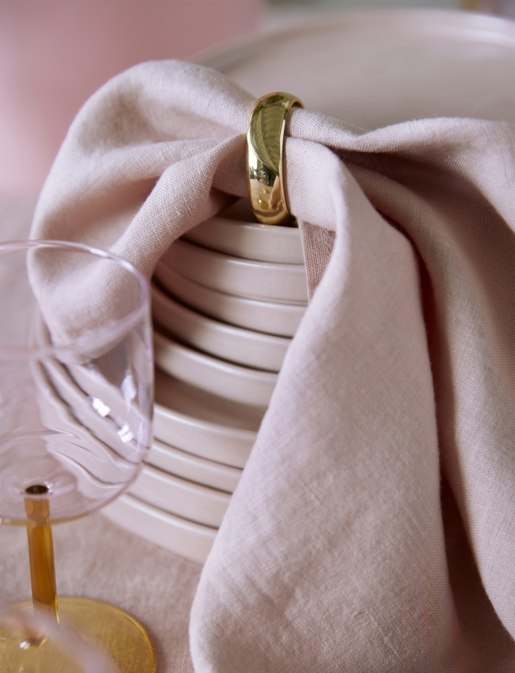 Rond de serviette 'Monaco' Rond 4cm 4-pack - Laiton