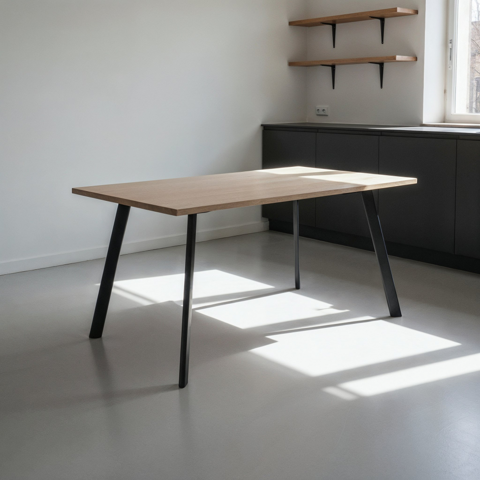 Table à manger 'Klassisk' 140x80cm - Noir/Chêne