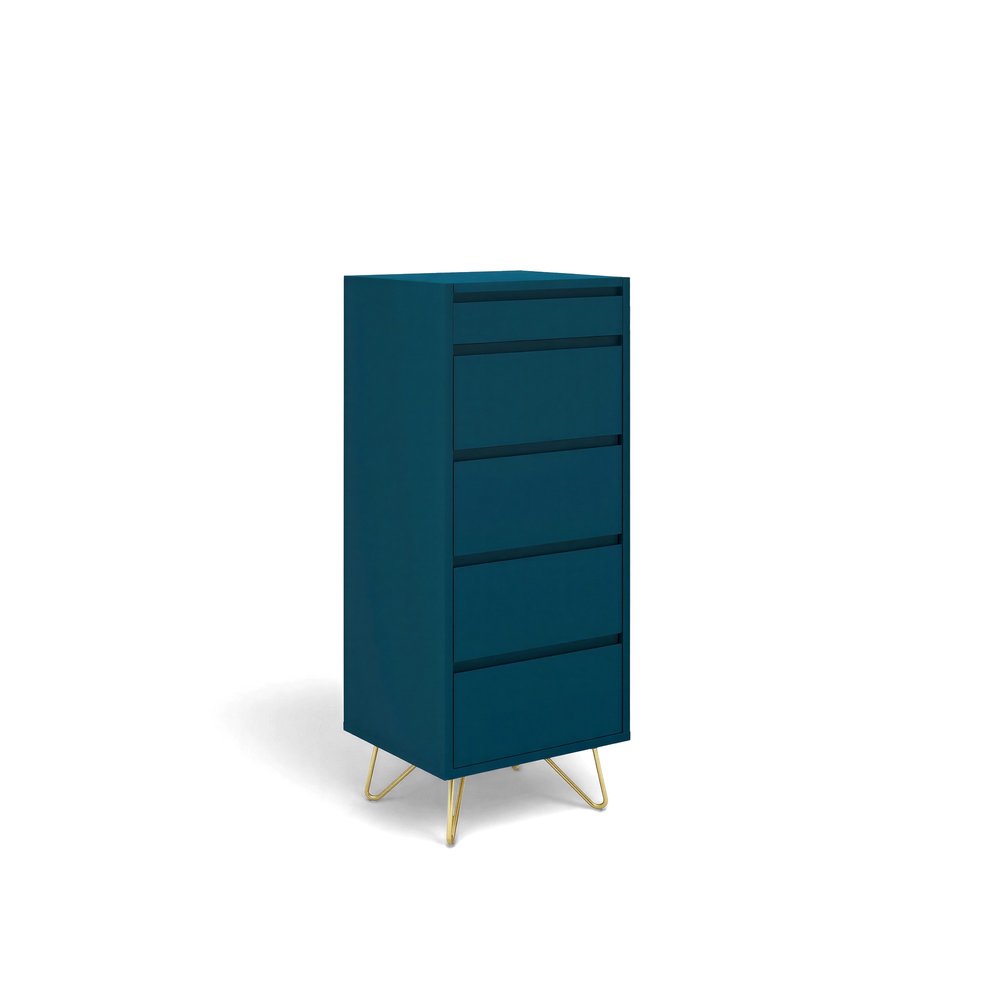 Commode 'Elle' 45x110 - Turquoise/Laiton