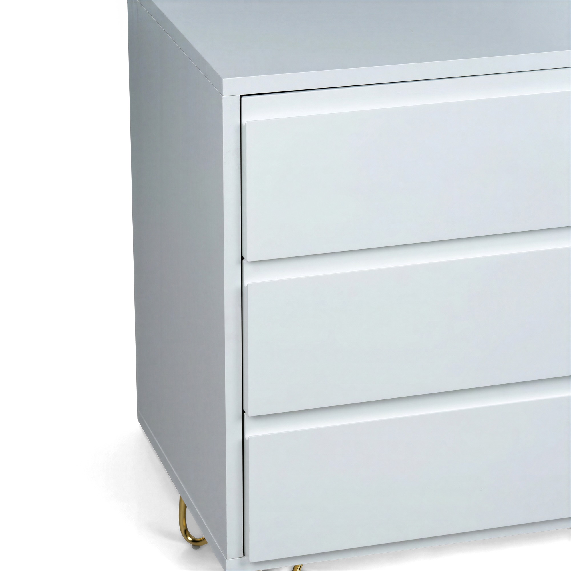 Commode 'Elle' 120x70 - Blanc/Laiton