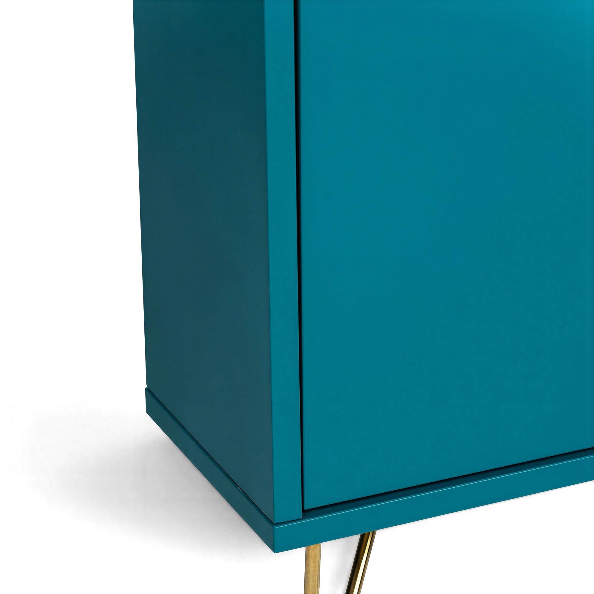 Meuble à chaussures 'Elle' - Turquoise/Laiton