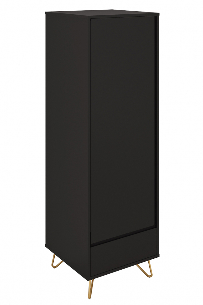 Armoire 'Elle' - Noir/Laiton