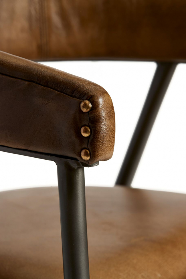 Chaise 'London' - Patine Brun/Cuir