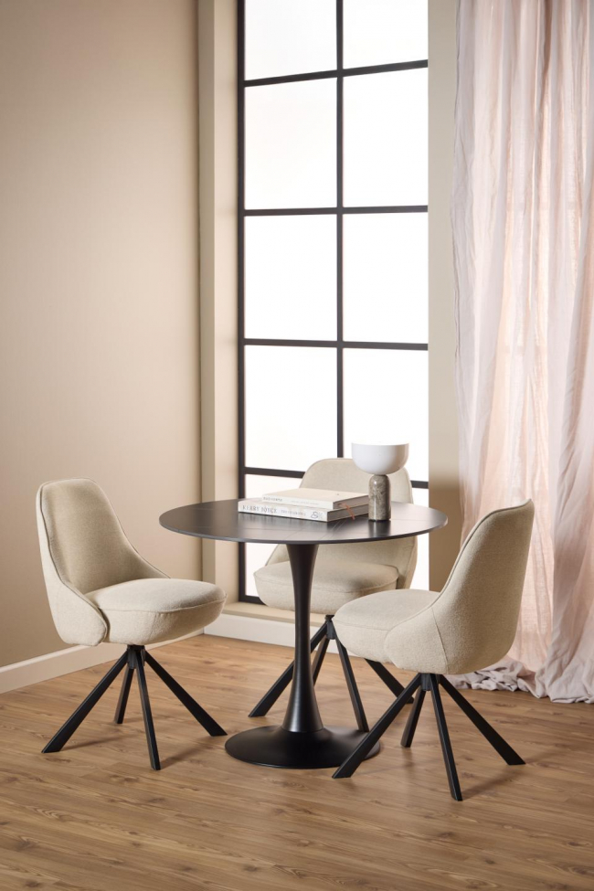 Table à manger 'Malta' Ronde 90x75cm - Noir