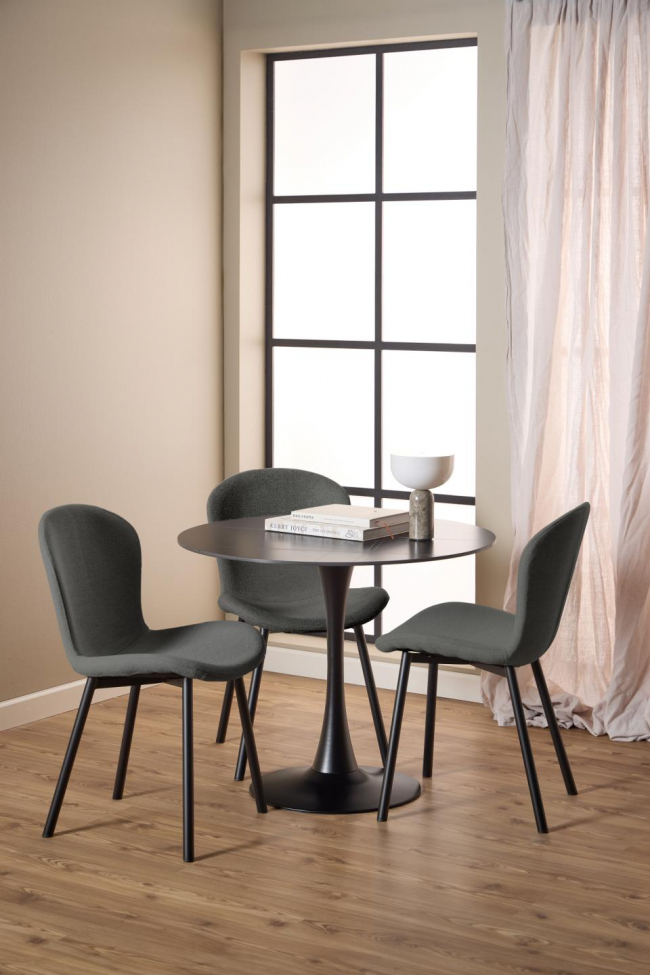 Table à manger 'Malta' Ronde 90x75cm - Noir