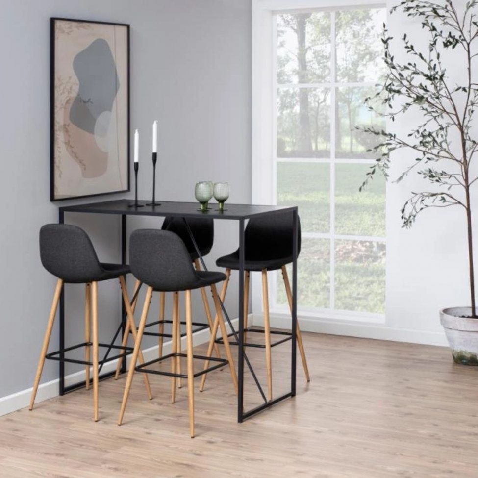 Tabouret de bar 'Soller' - Nature/Gris foncé