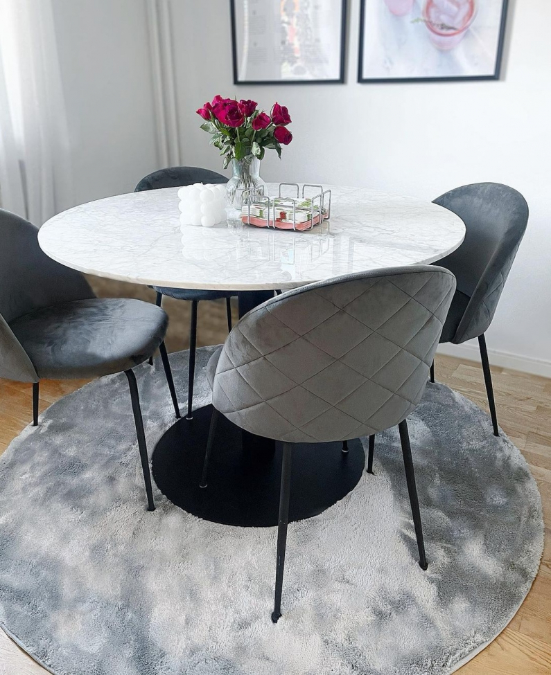 Tapis rond 'Aranga Super Soft' - Gris