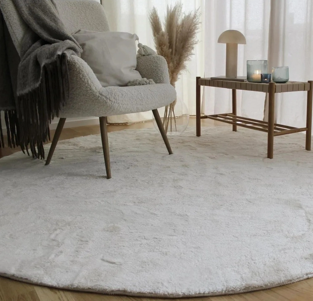 Tapis rond 'Aranga Super Soft' - Blanc