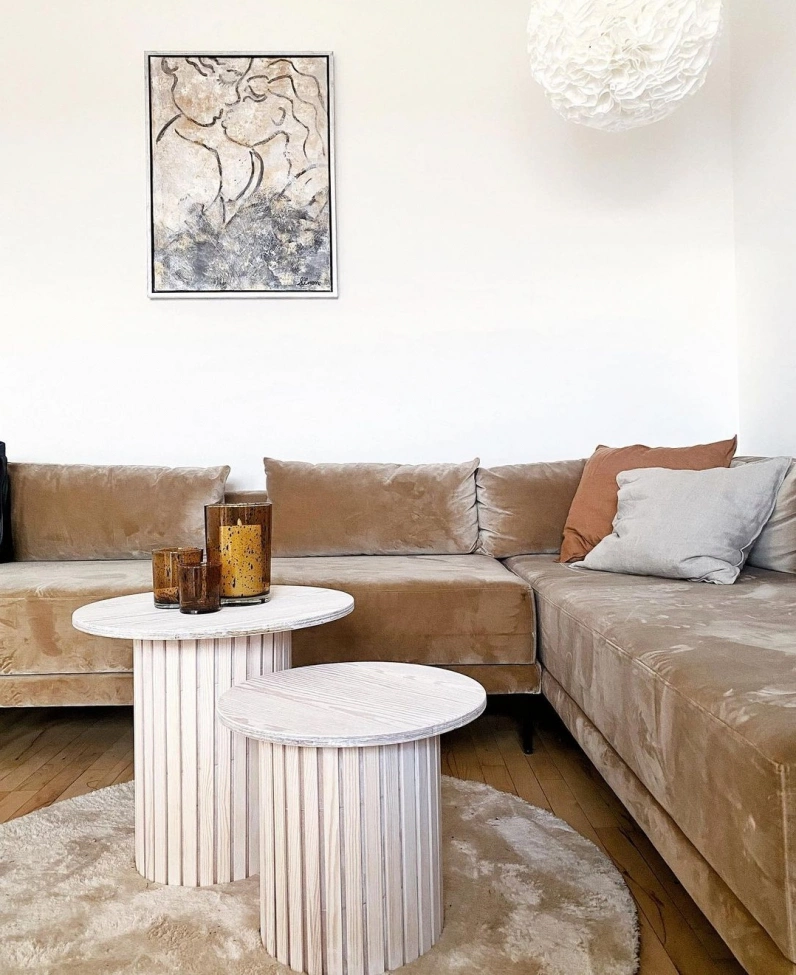 Tapis rond 'Aranga Super Soft' - Beige