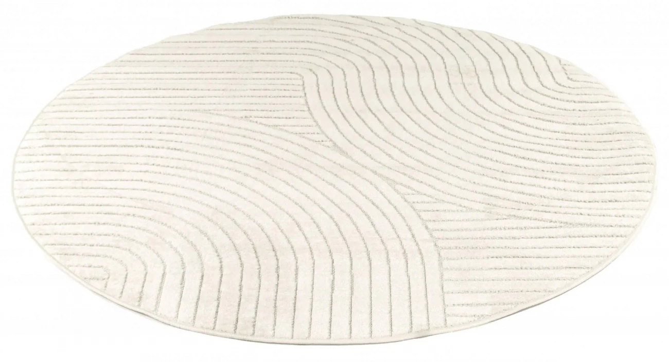 Tapis rond 'Devon' - Crème